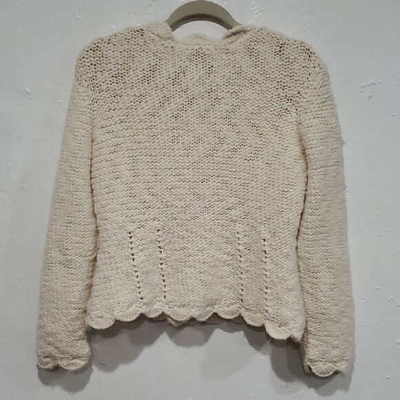 Mira Flores 100% Wool Cream Sweater Made in Peru Size M - Picture 7 of 13